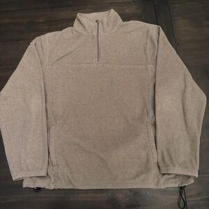 Croft & Barrow Mens Tan Fleece Quarter Zip